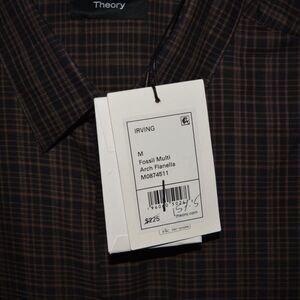 NWT Men's Theory Irving Standard-Fit Shirt in Cotton Flannel Size M MSRP $225